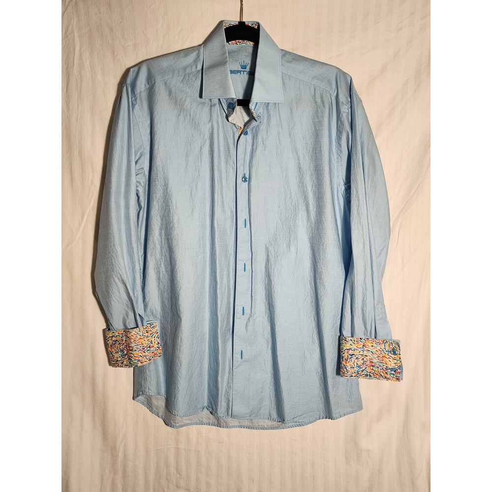 BERTIGO Men's Button Up Dress Shirt Medium - Picture 8 of 8
